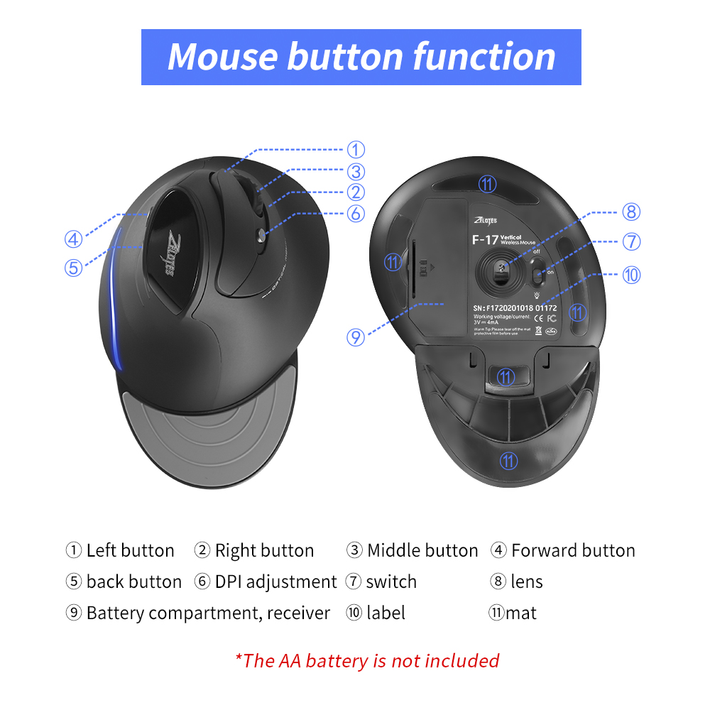 ZELOTES F-17 6 Keys Ergonomic  - Auto Mouse Mover ulasan dan harga