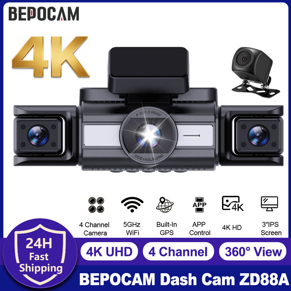 BEPOCAM 4 Channel Dash Cam 4K  - Panoramic Dash Cam 360 ulasan dan harga