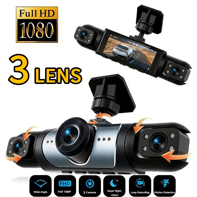 360° Panoramic Three-Channel D - Panoramic Dash Cam 360 ulasan dan harga