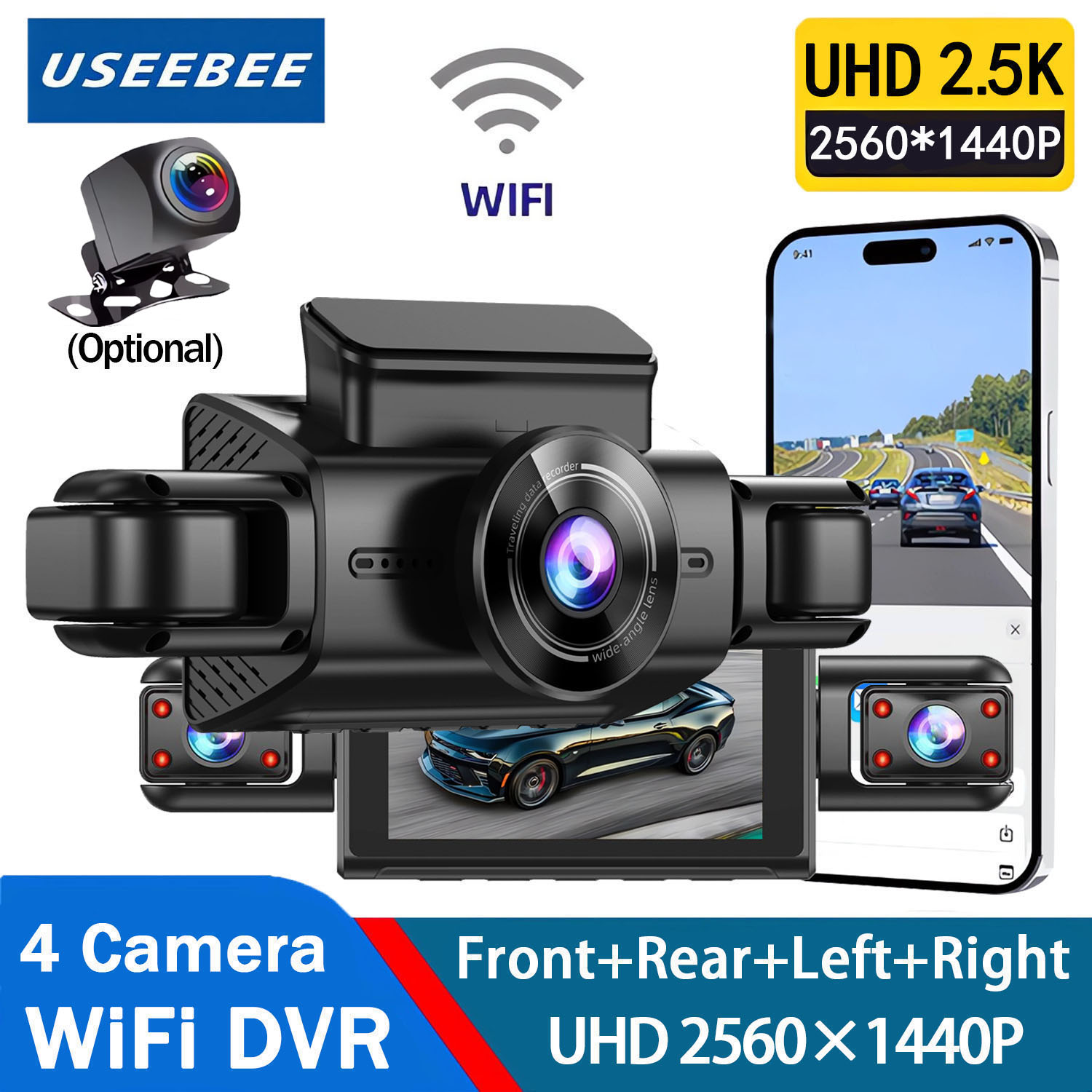 360 Degree 4 Cameras Dash Cam  - Panoramic Dash Cam 360 ulasan dan harga