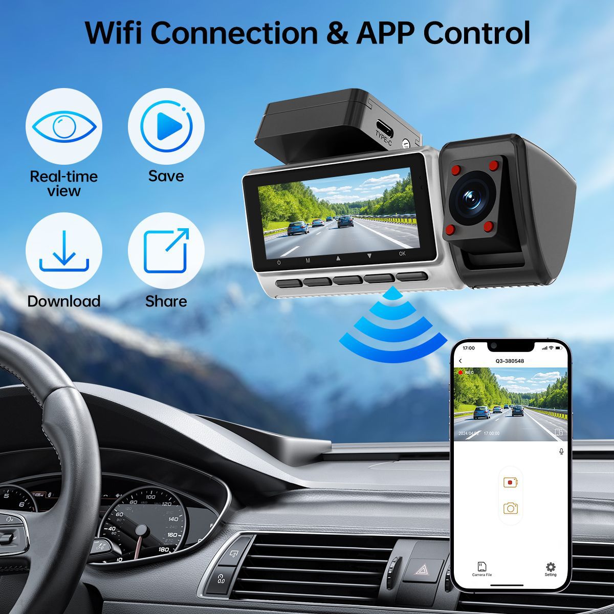New Cross-border Triple-record - Panoramic Dash Cam 360 ulasan dan harga